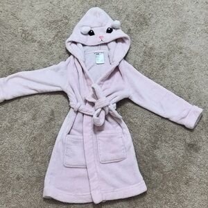 Adorable Pink Kids H&M Bathrobe with Hood, size 4-6